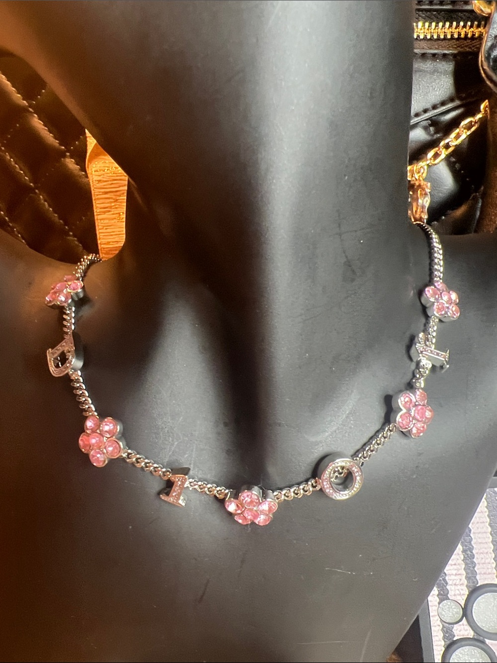 Pink Flower Charm Necklace - Women Jewelry